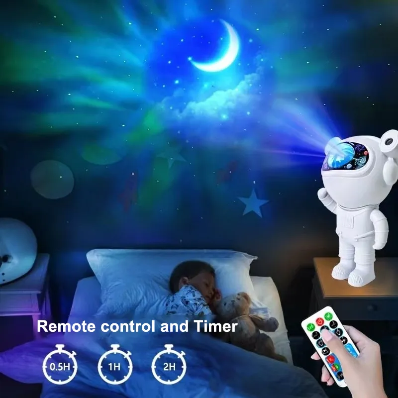 Best Selling Christmas Kids Gift Remote Control Astronaut Star Projector Night Light for Bedroom Game Room