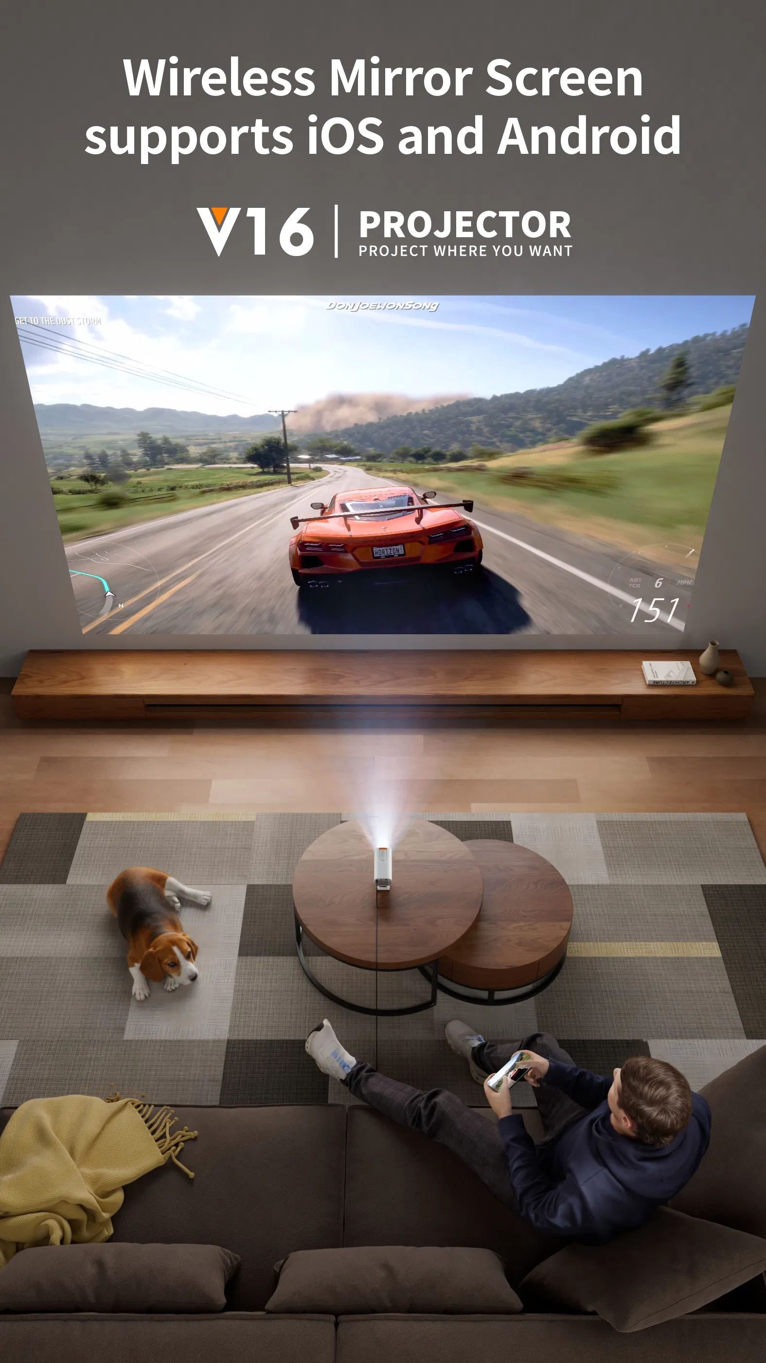 2025 Colorful Smart Projector V16 Portable Pocketable Wireless Mini LCD Projector