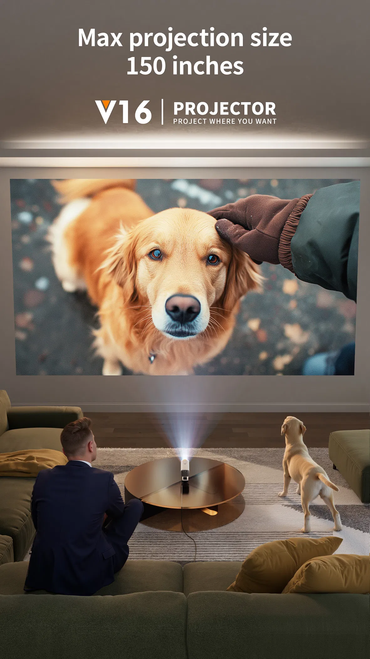 2025 Colorful Smart Projector V16 Portable Pocketable Wireless Mini LCD Projector