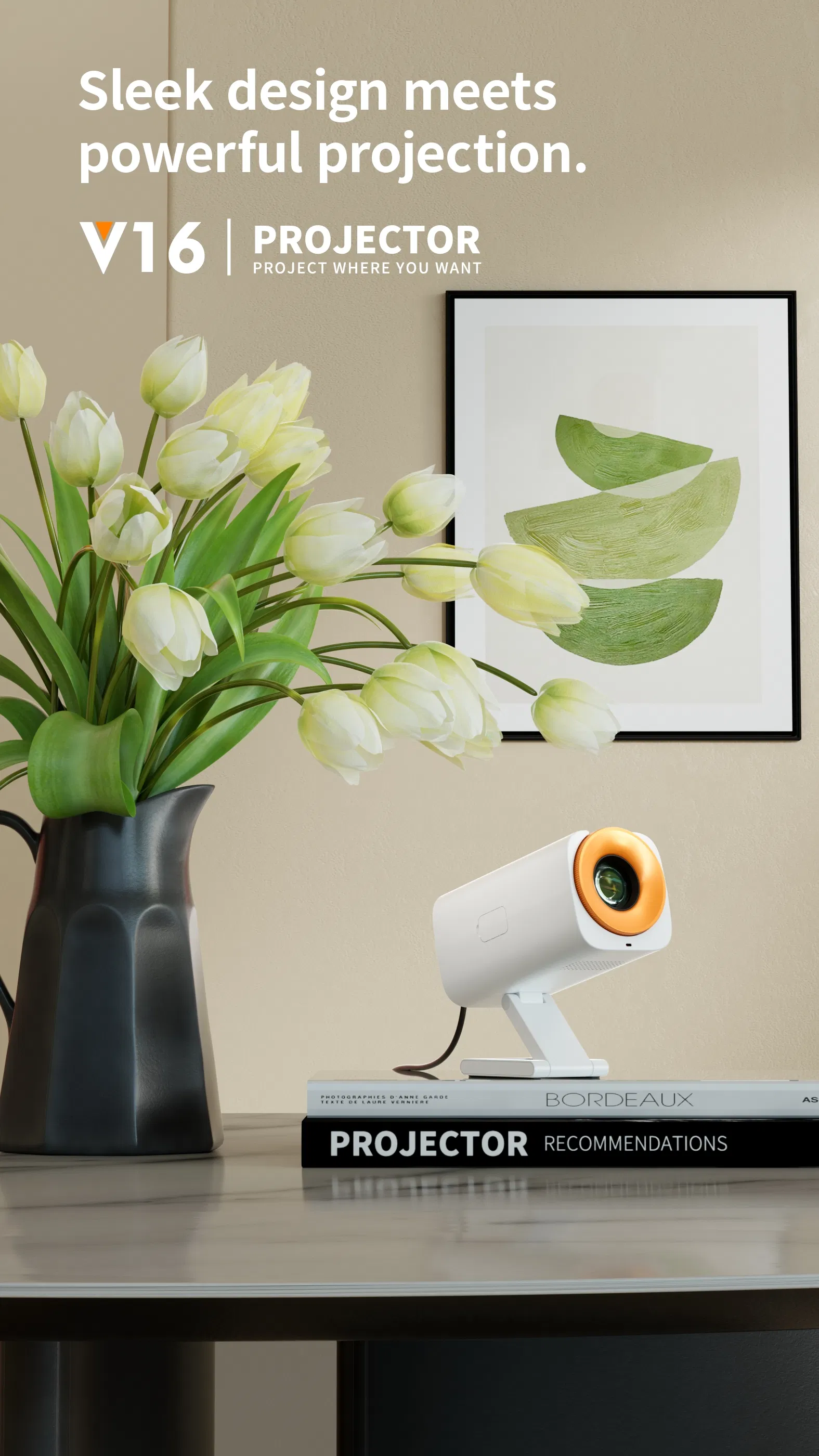 2025 Colorful Smart Projector V16 Portable Pocketable Wireless Mini LCD Projector