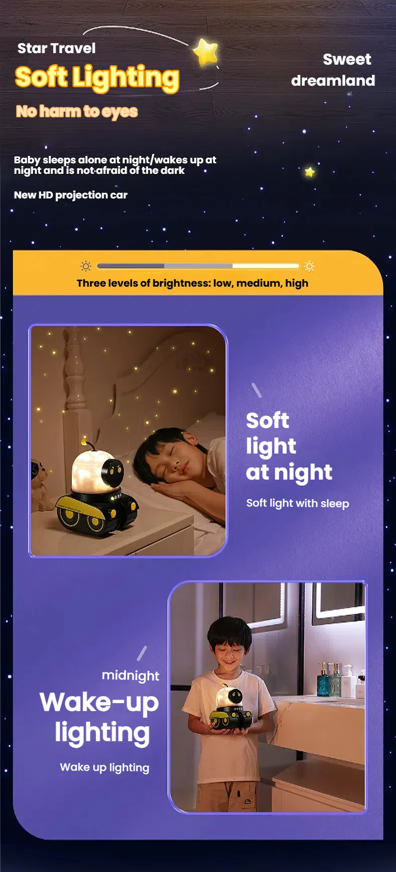 New Creative Robot Projector Light Starry Sky Night Lights Bedroom Bt Mini Speaker Decorative Atmosphere Lamp Boy Birthday Gift