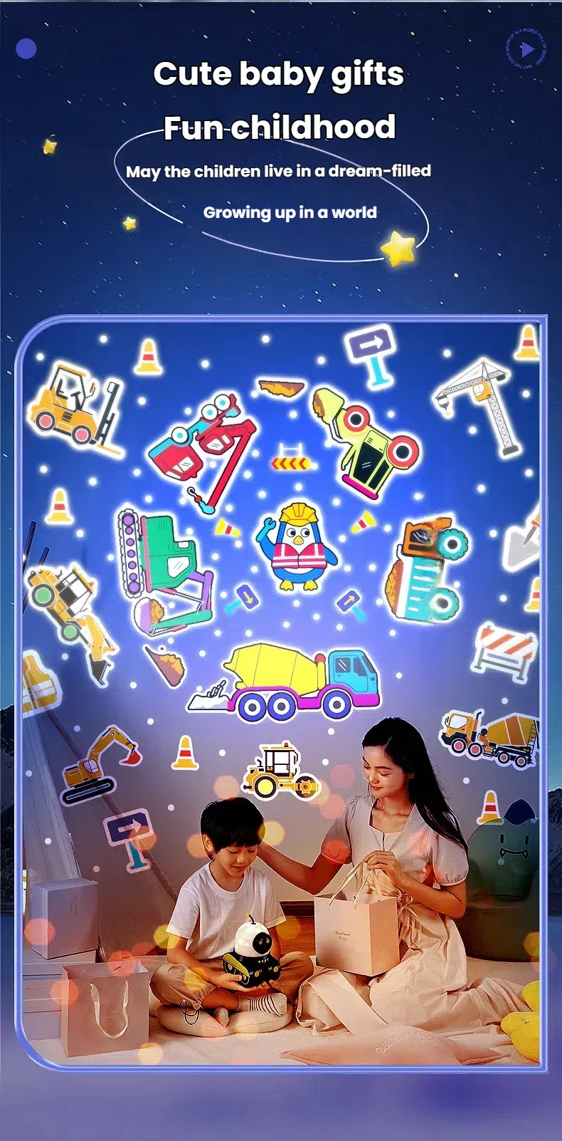 New Creative Robot Projector Light Starry Sky Night Lights Bedroom Bt Mini Speaker Decorative Atmosphere Lamp Boy Birthday Gift