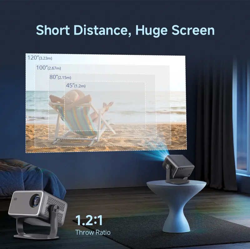 320 ANSI Lumens 1080P LCD Projector Outdoor Wireless Portable Projector Android 11 4K Smart Mini Projector Mini Projector