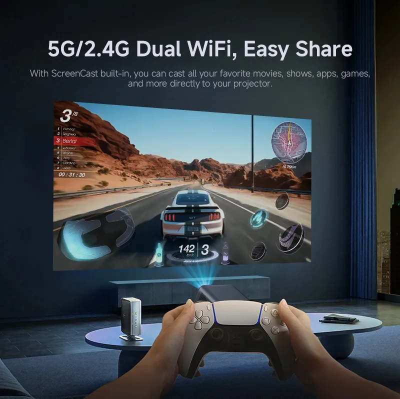 320 ANSI Lumens 1080P LCD Projector Outdoor Wireless Portable Projector Android 11 4K Smart Mini Projector Mini Projector