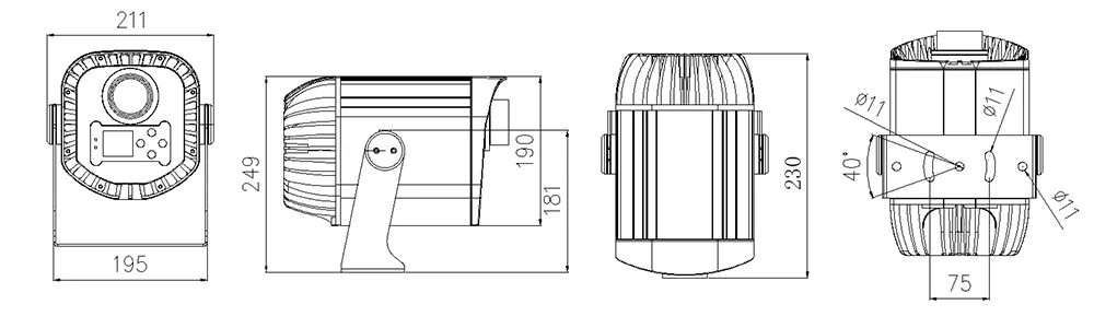 Gbr-LG200s 200W LED Projector Light Home Projector