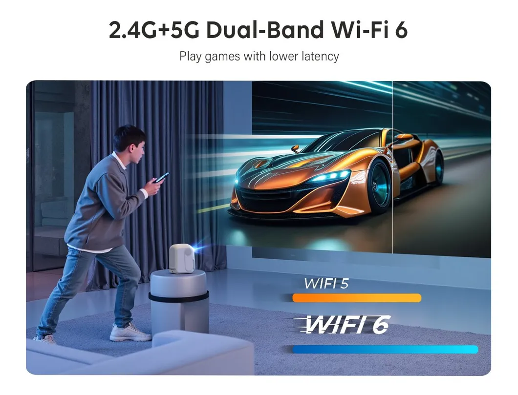 Cre Cr55 LED Mini Projector Smart TV Quality 1080P LCD Projector 4K Portable Home Theater Projector