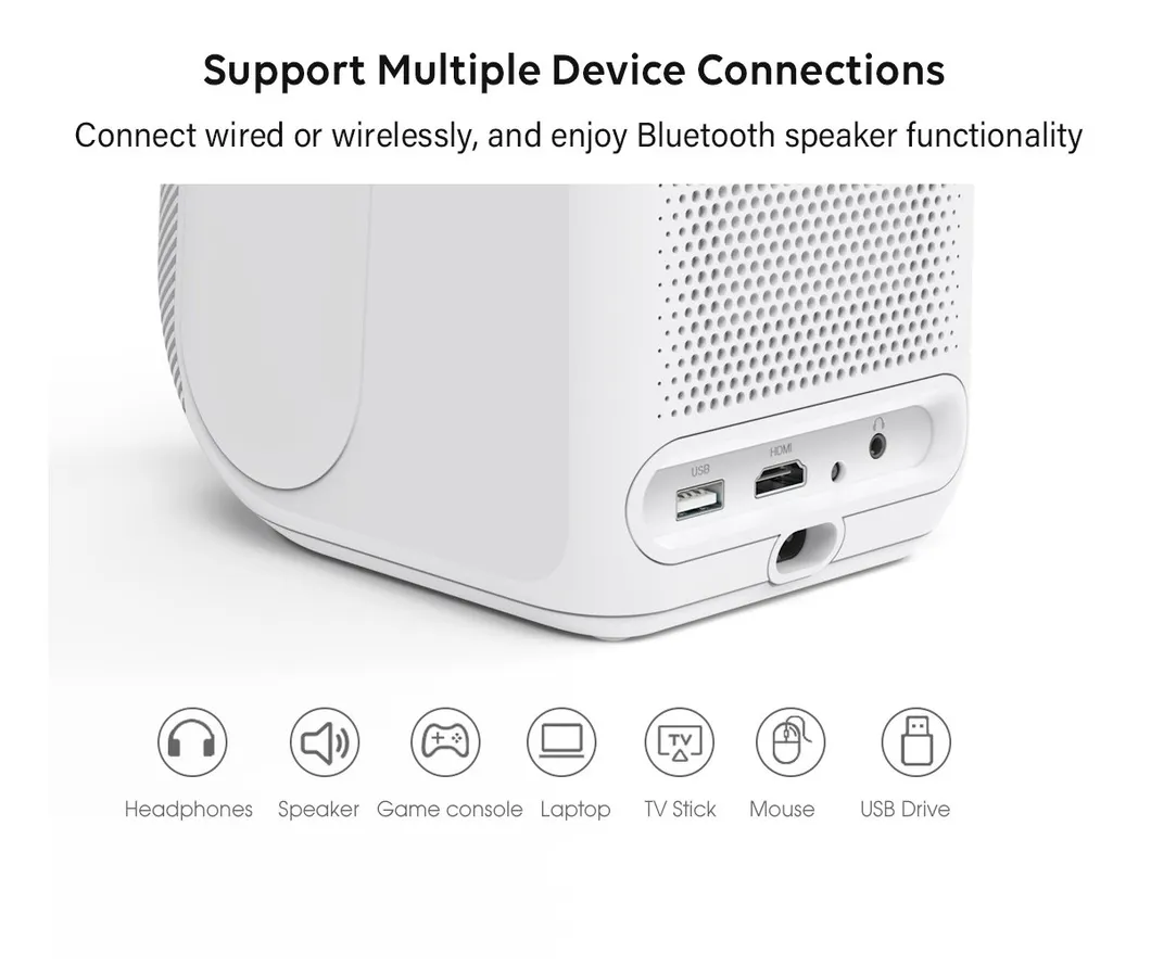 Cre Cr55 LED Mini Projector Smart TV Quality 1080P LCD Projector 4K Portable Home Theater Projector