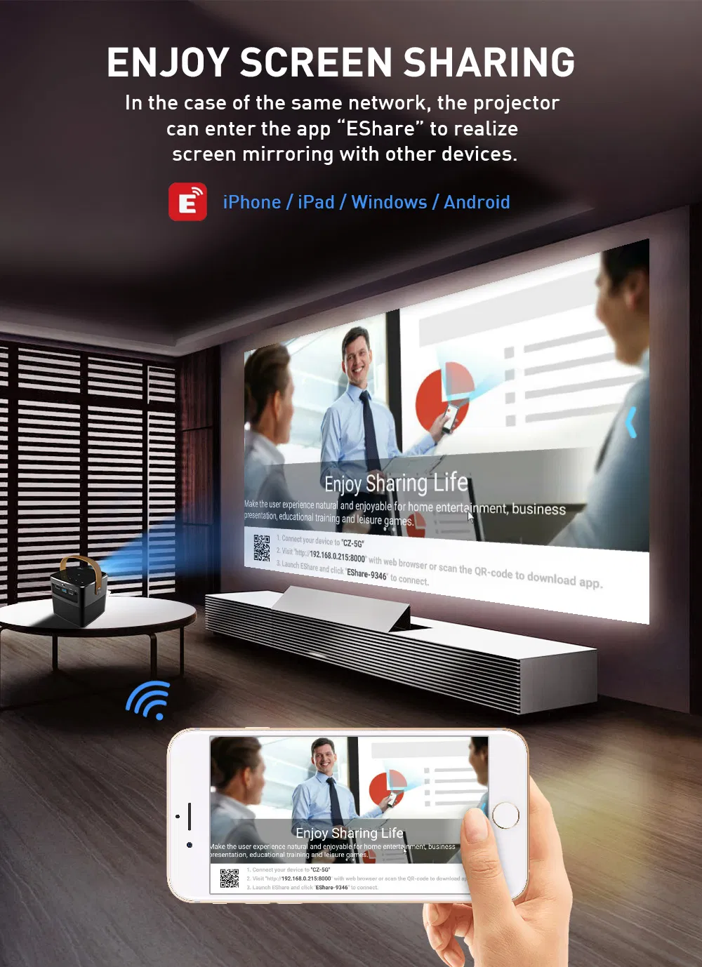 DLP Portable High Definition Cinema 720p Office Home Business Teaching Projector