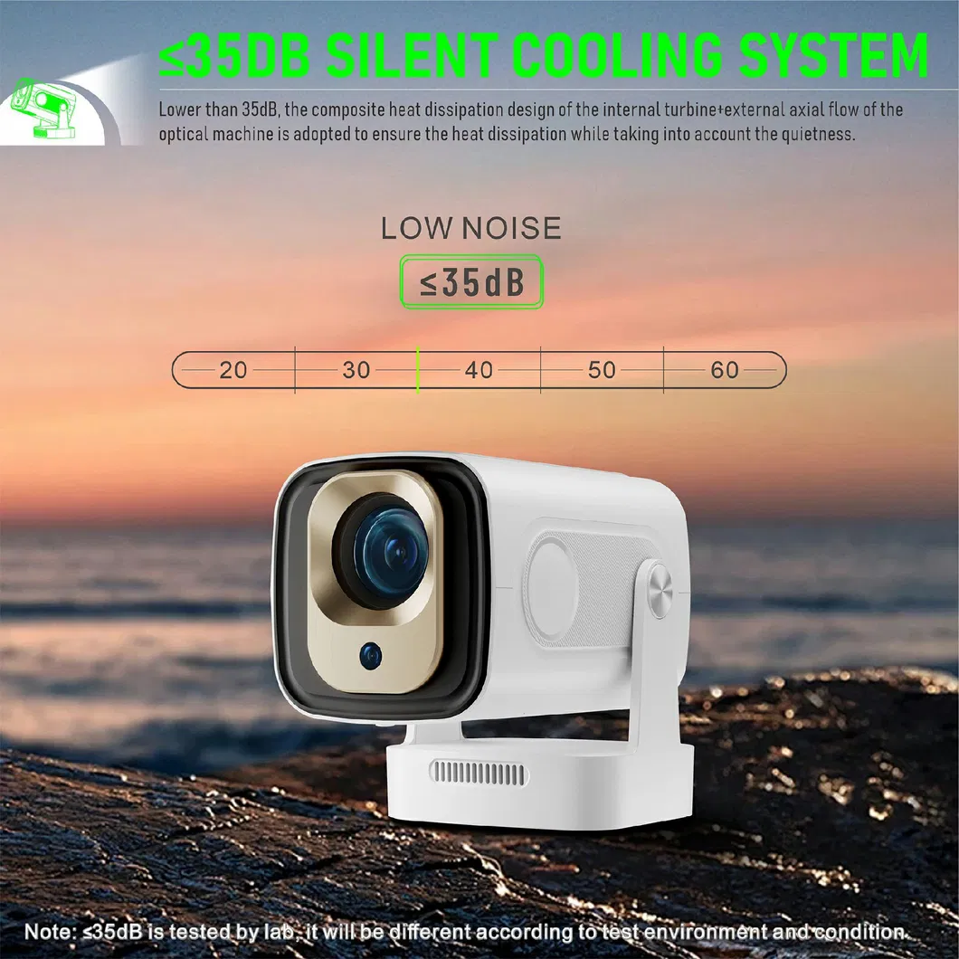 Hy260 PRO Android 11 1GB+8GB LED Video Projector 200 ANSI Lumen 1080P WiFi6 Bt5.4 Home Theater Device