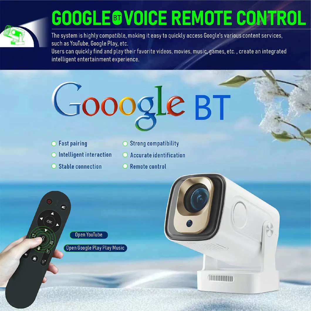 Hy260 PRO Android 11 1GB+8GB LED Video Projector 200 ANSI Lumen 1080P WiFi6 Bt5.4 Home Theater Device