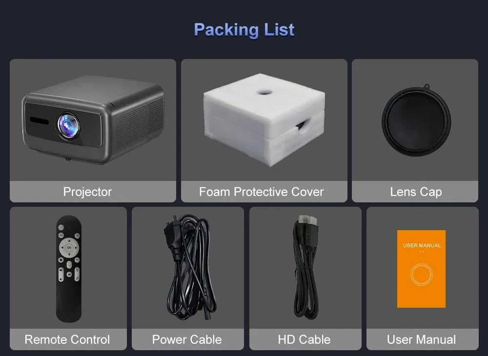 1080P Full HD 1200 ANSI Lumens LED Projector