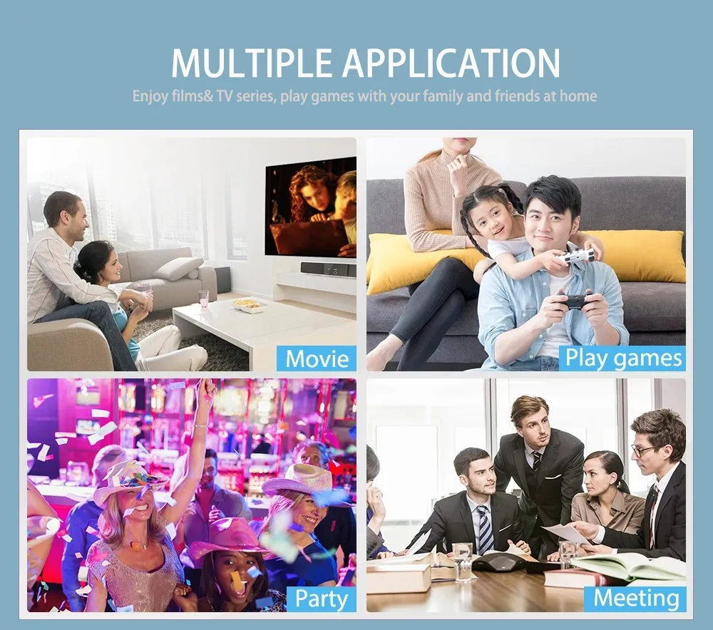 Amazon Hot Sale Mini Portable Full HD 1080P 2000 Lumens Wireless Android Projectors Home Theater Smart Projector