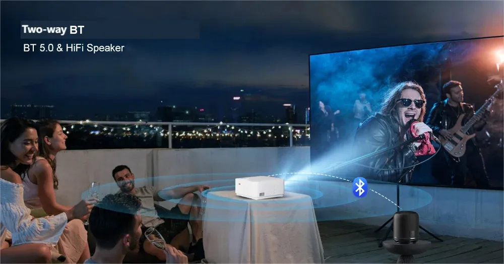 Sm-T105 1080P Projector 500ANSI Lumens for Watching Movie Business Meeting