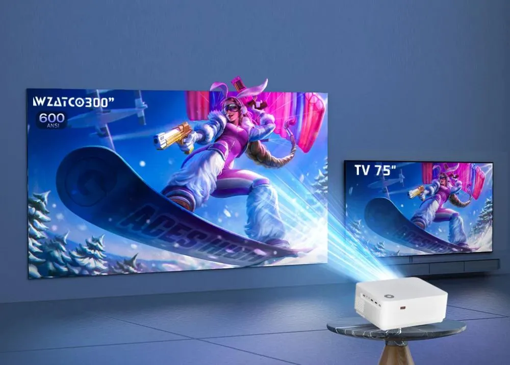 Sm-T105 1080P Projector 500ANSI Lumens for Watching Movie Business Meeting