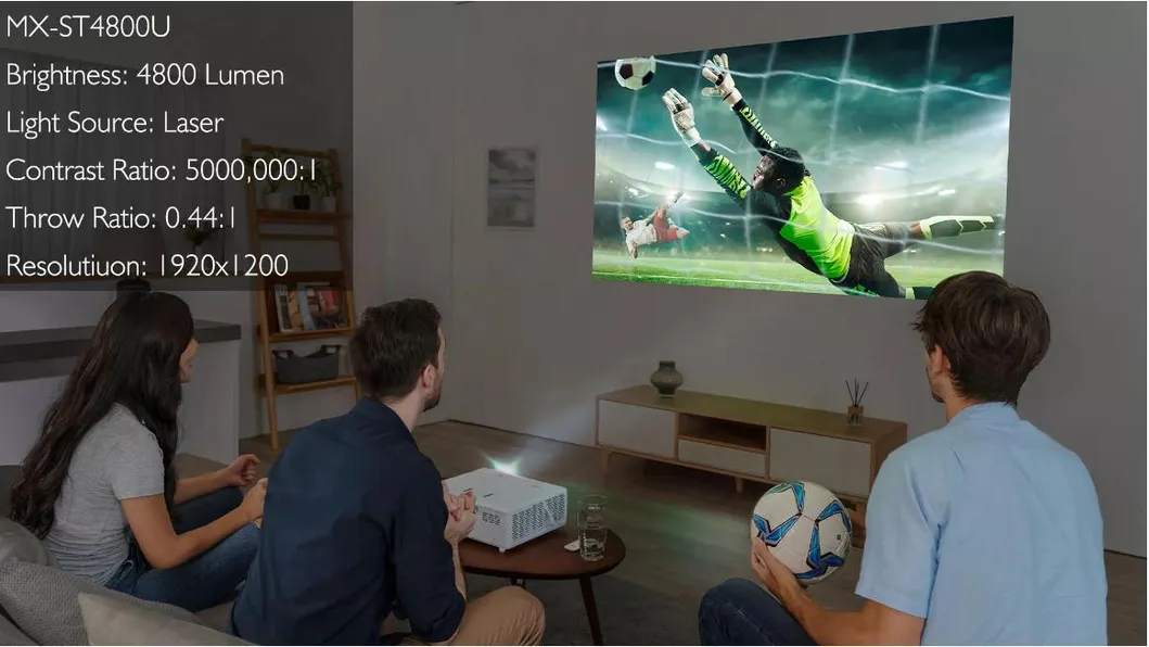 4800 Lumen Laser Projector with Short Lens for Immersive Projection