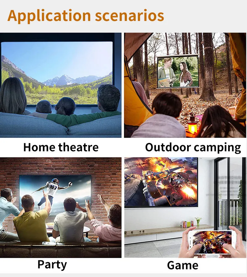 2023 New Yg300 Smart Projector Quad Core Android 9.0 5g WiFi LED Video Full HD 720p LED Mini Projector