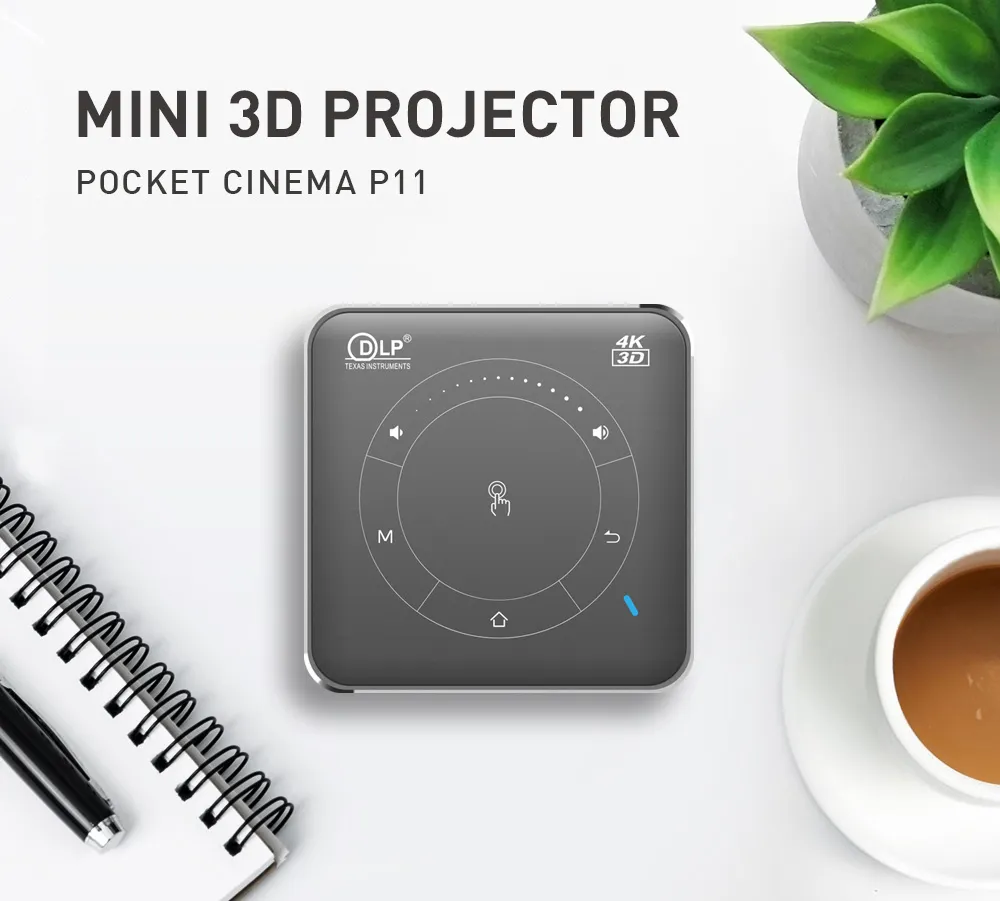 Android 9.0 with DLP 50 Lumens Smart Mini Projector