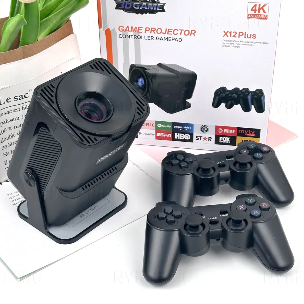 Nybelpro High Quality Support OEM Regalos De Navidad Christmas Gifts Proyector Game Console Remote Control Black Home Video Game Projector