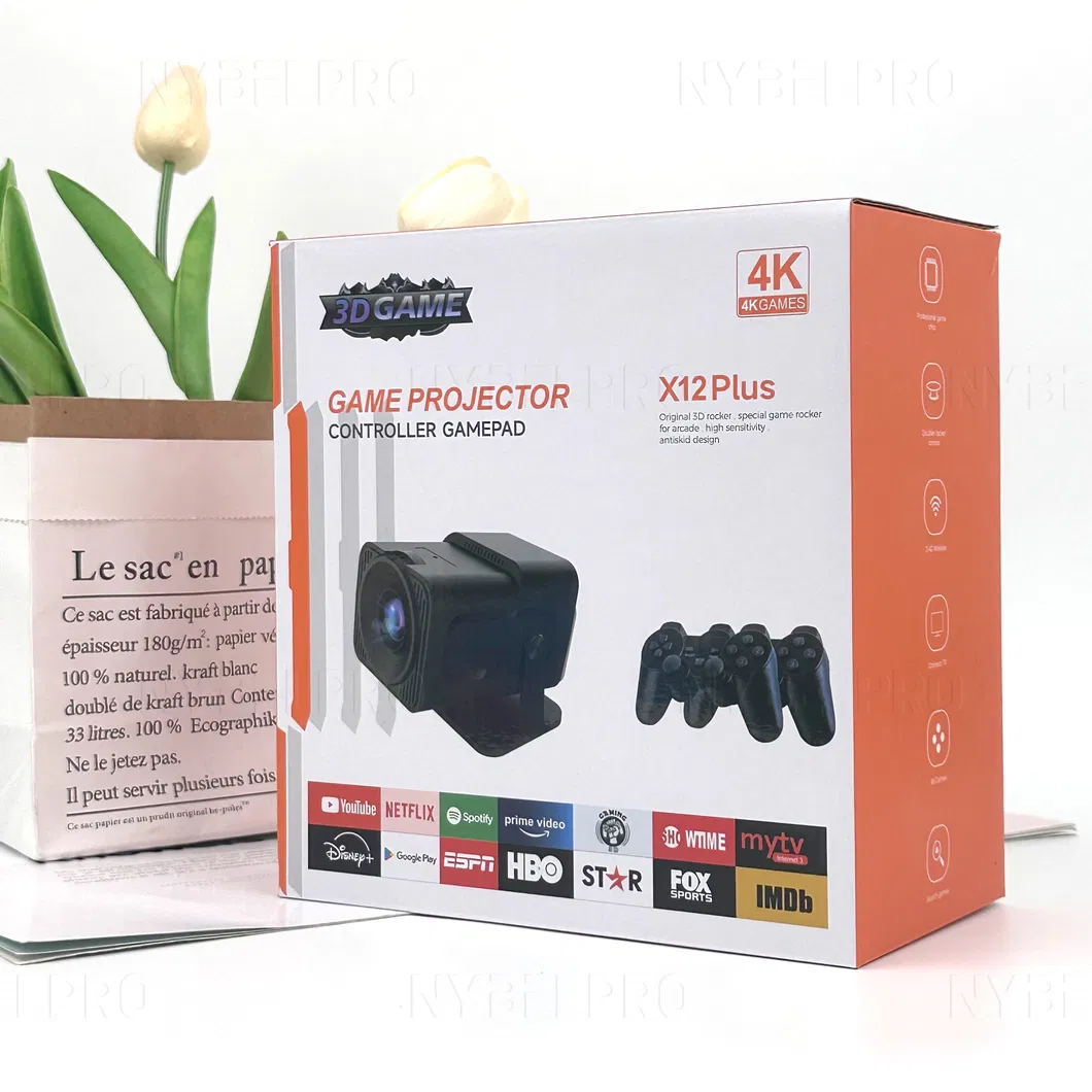 Nybelpro High Quality Support OEM Regalos De Navidad Christmas Gifts Proyector Game Console Remote Control Black Home Video Game Projector