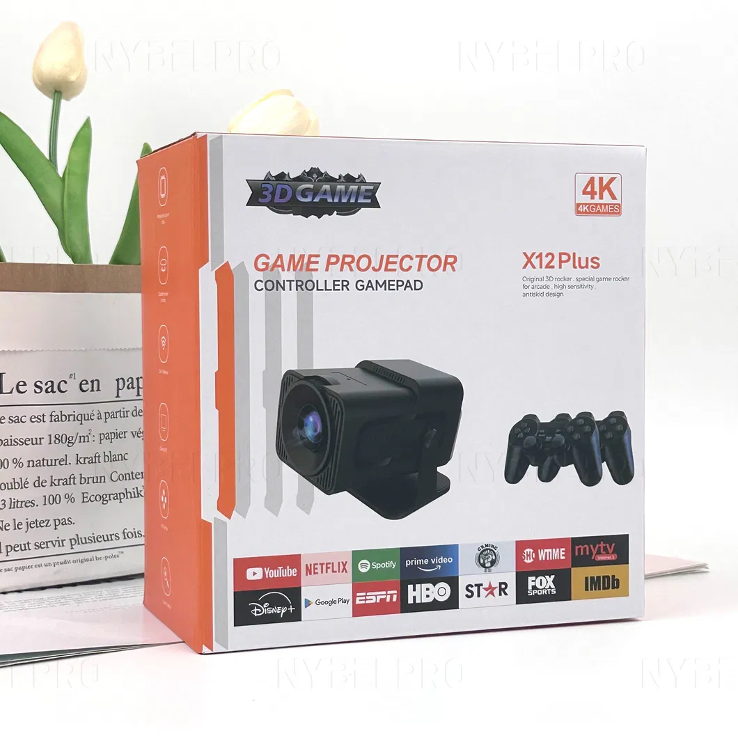Nybelpro High Quality Support OEM Regalos De Navidad Christmas Gifts Proyector Game Console Remote Control Black Home Video Game Projector