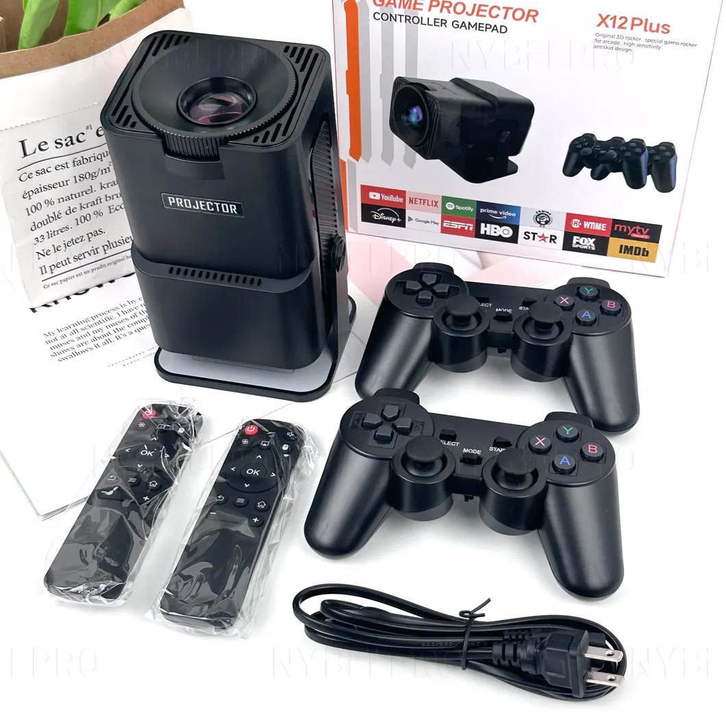 Nybelpro High Quality Support OEM Regalos De Navidad Christmas Gifts Proyector Game Console Remote Control Black Home Video Game Projector