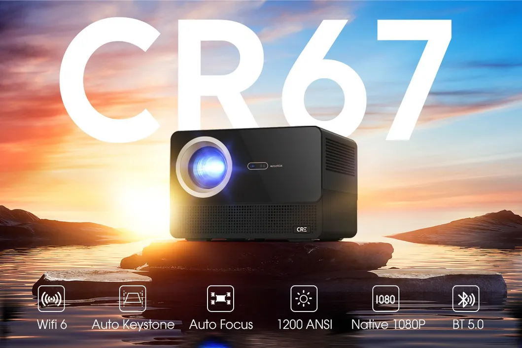Cre Cr67 Android 9 LED LCD Home Cinema Smart TV Projector
