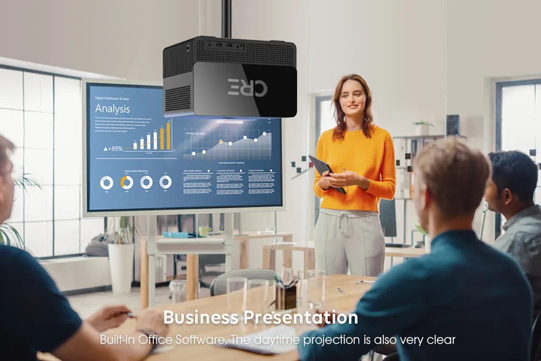 Cre Cr67 Android 9 LED LCD Home Cinema Smart TV Projector