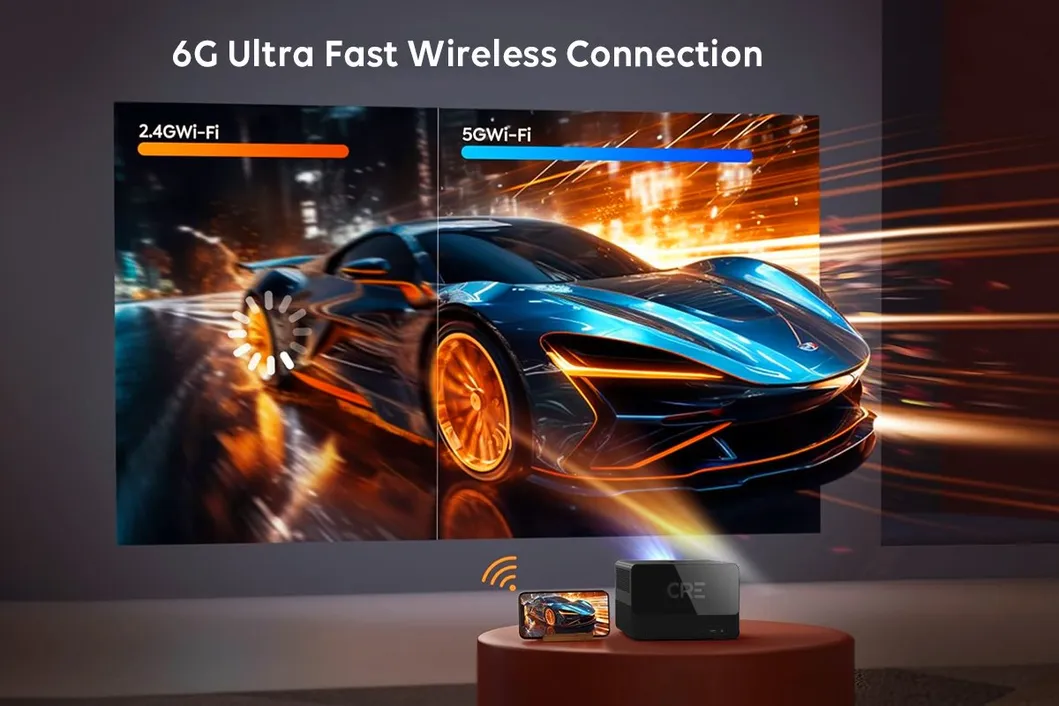 Cre Cr67 Android 9 LED LCD Home Cinema Smart TV Projector