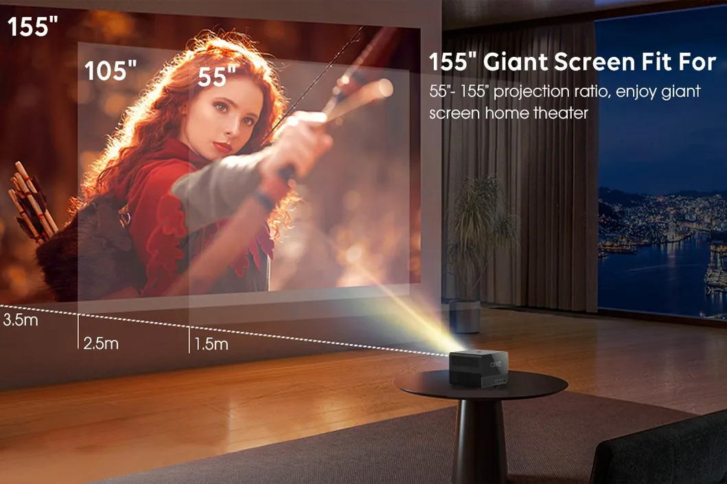 Cre Cr67 Android 9 LED LCD Home Cinema Smart TV Projector