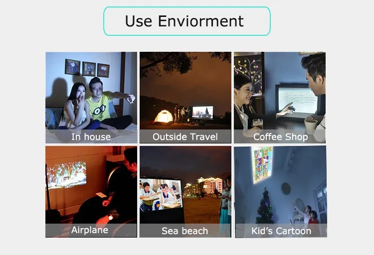 1080P Portable WiFi Smart Bluetooth Projector Android System