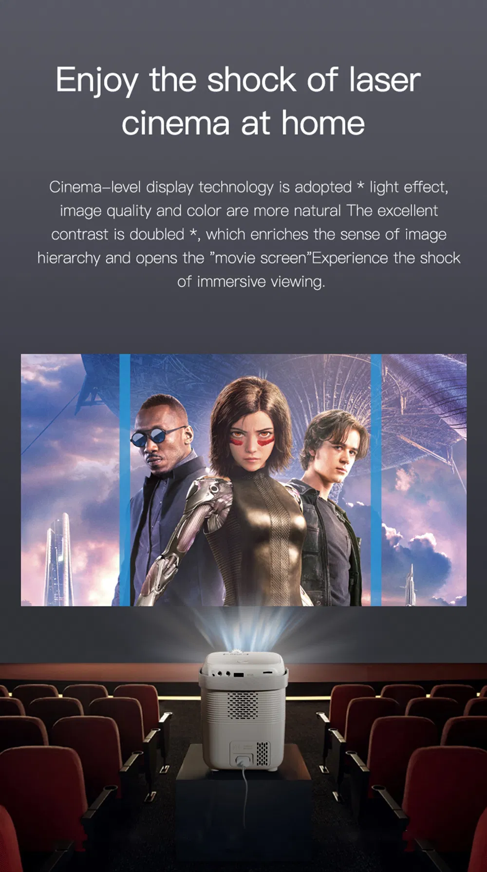 Smart WiFi Home Mobile 1080P Holographic LED DLP Mini Portable 3D Projector Android 4K Home Theater Projector