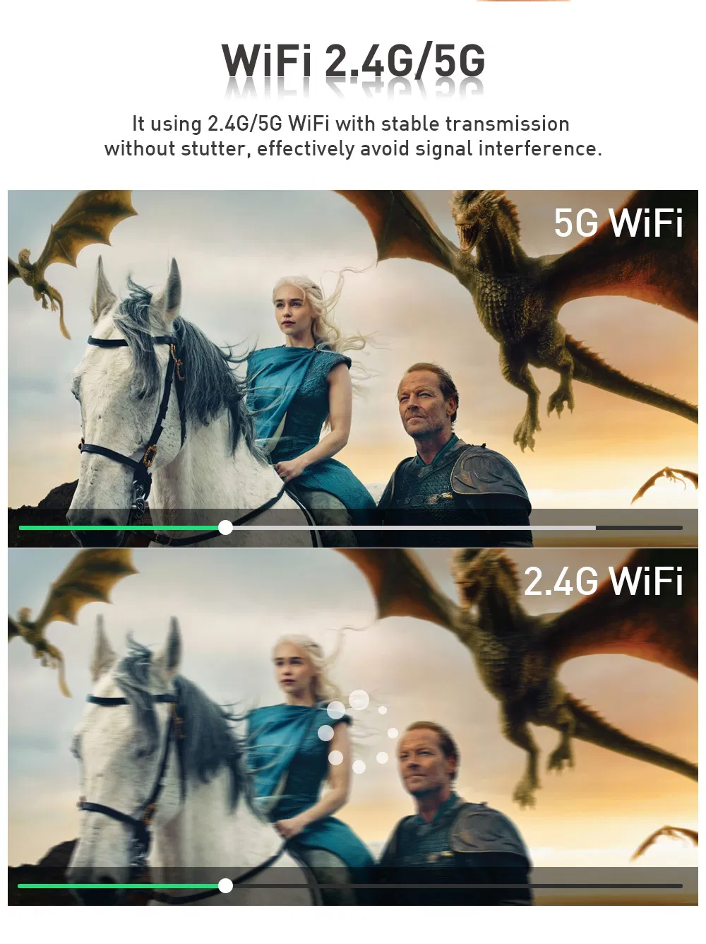 65 Lumens Android 9.0 System 4K Decoding Input Four-Corner Correction DLP Smart Projector