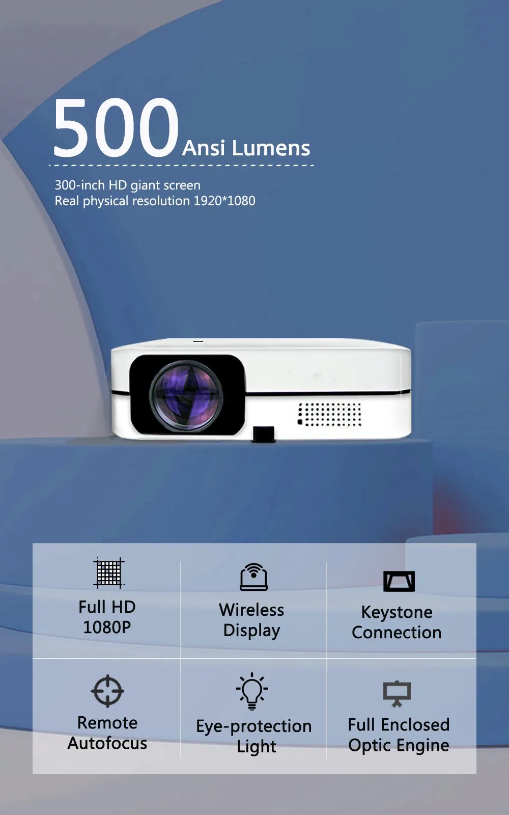 4K Full HD Commercial &Education LED Projector Portable Andriod Phone Mobile Projector Cr61