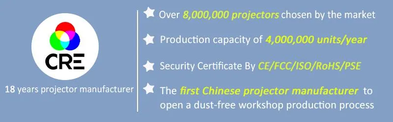 4K Full HD Commercial &Education LED Projector Portable Andriod Phone Mobile Projector Cr61