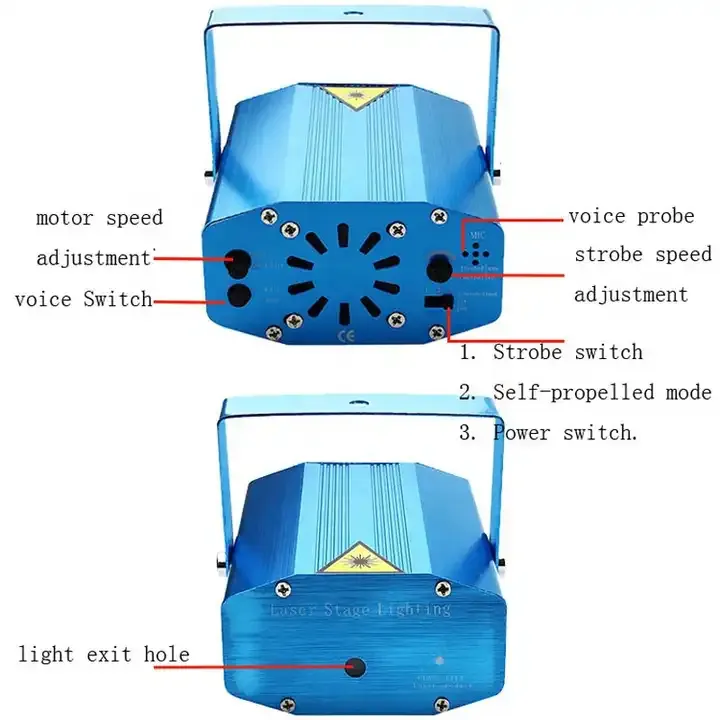 Christmas Music Red Green Remote Mini Laser Light Projector for KTV Home Party