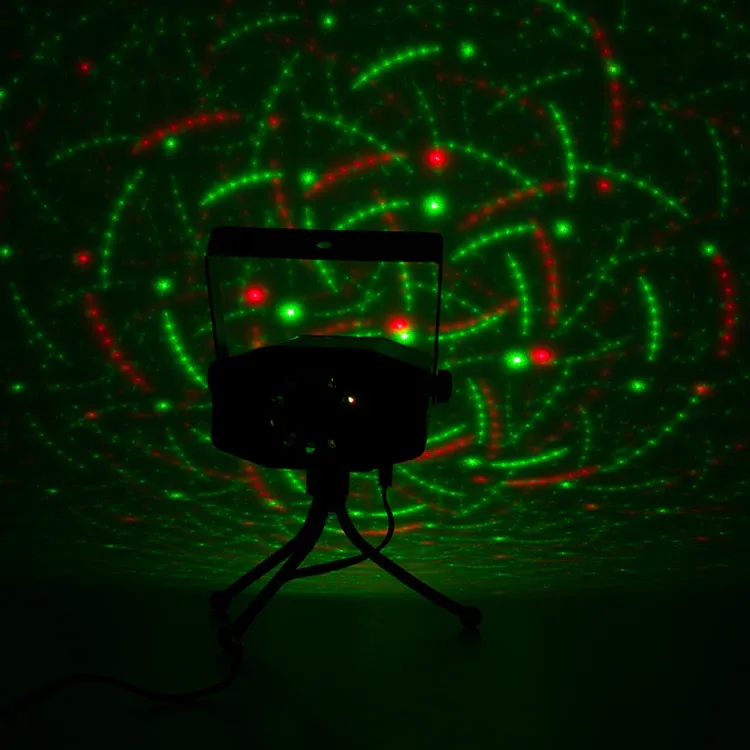 Christmas Music Red Green Remote Mini Laser Light Projector for KTV Home Party