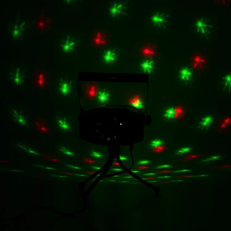 Christmas Music Red Green Remote Mini Laser Light Projector for KTV Home Party