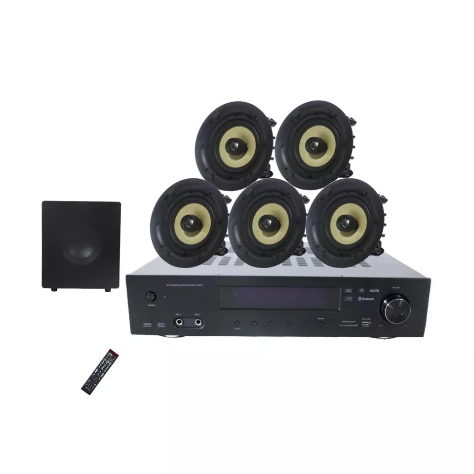 5.1 Channel Home Theater Sound System with Digital Audio Video Amplifier/Ceiling Speakers/10 Inch Subwoofer