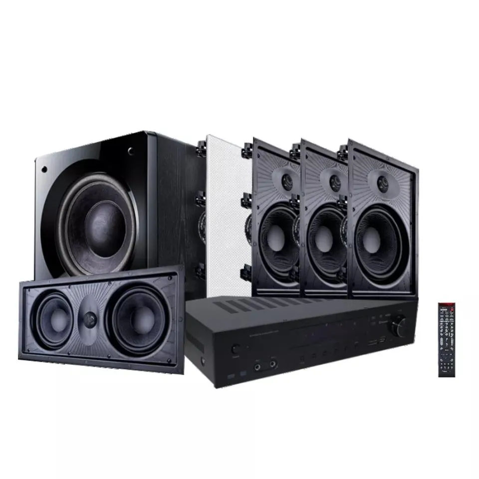 Lucky Tone 5.1 Home Theater System with Audio Video Amplifier/ in Wall Speaker and Subwoofer