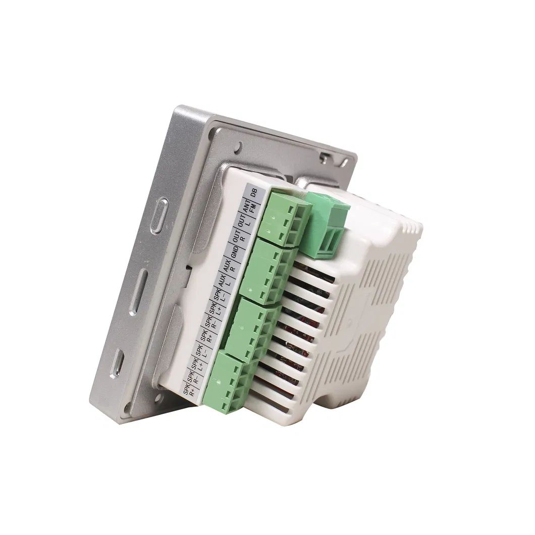 Smart Home Audio System 4*25 Watts 4 Channel Small Bluetooth in Wall Amplifier with USB, TF Card Function Support Touchscreen