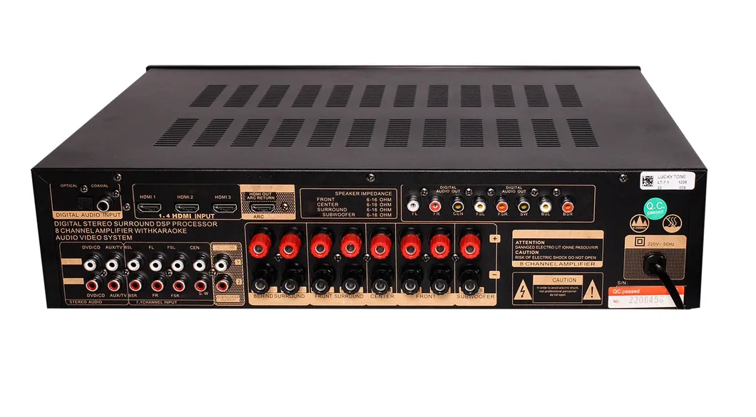 Home Theater Surround 7.1 Sound System Digital Audio Video Amplifier 5'' Ceiling Speaker and 8'' Subwoofer