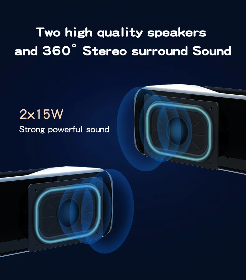 2022 TV Bluetooth 5.0 Soundbar Subwoofer Speaker Wired and Wireless Multimedia Home Theatre System with LED Display