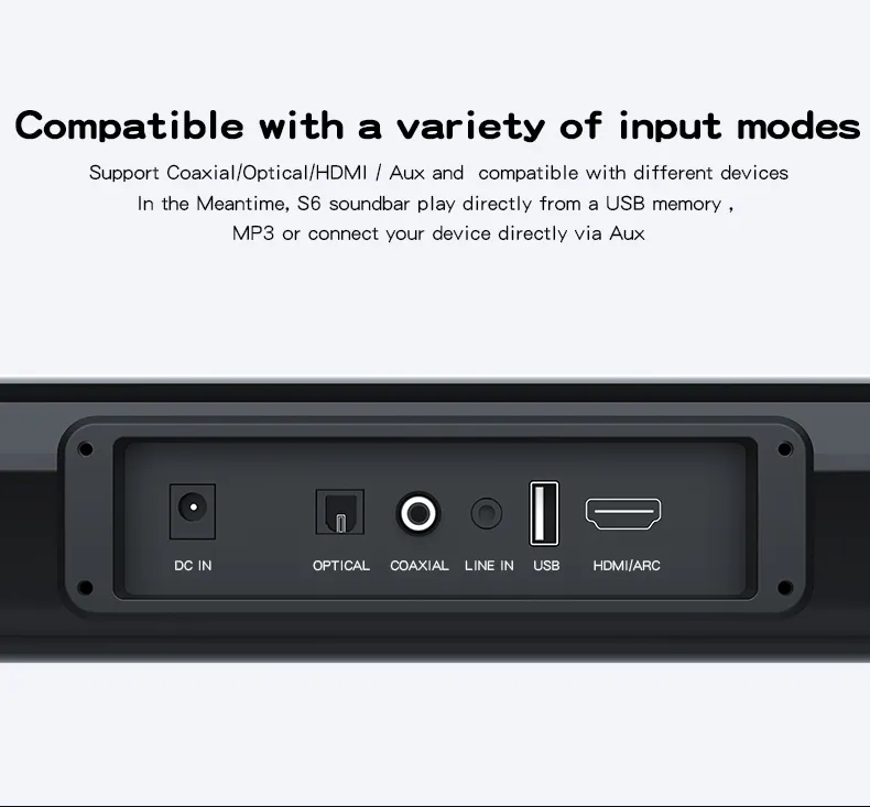 2022 TV Bluetooth 5.0 Soundbar Subwoofer Speaker Wired and Wireless Multimedia Home Theatre System with LED Display