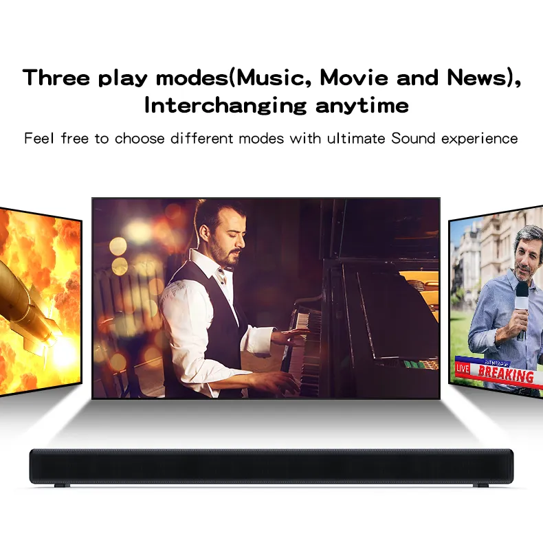 2022 TV Bluetooth 5.0 Soundbar Subwoofer Speaker Wired and Wireless Multimedia Home Theatre System with LED Display