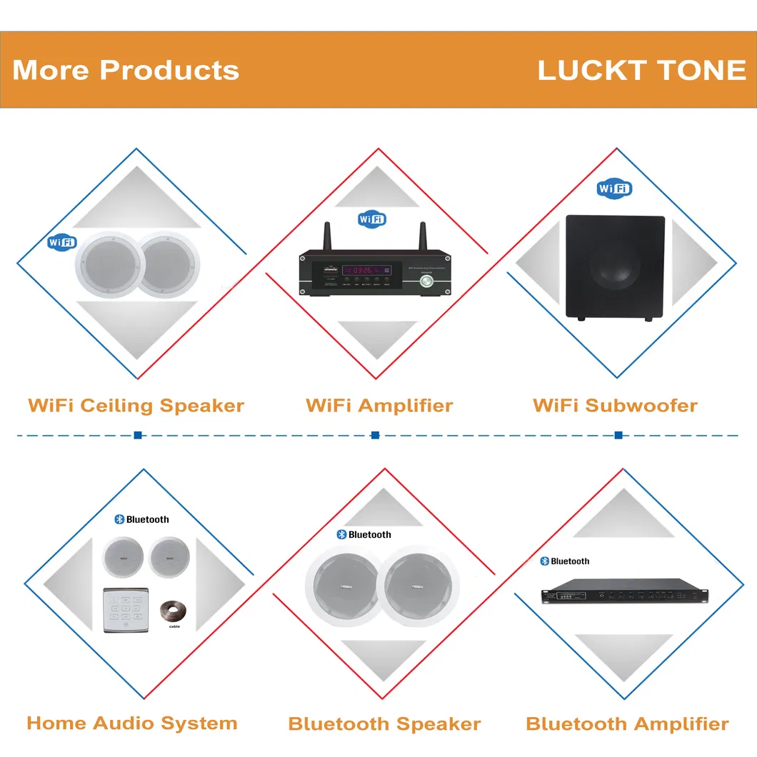 Hot Selling 2-Channel 60W Home Audio Amplifier Wf-AMP260 with Wireless WiFi/ Bluetooth/ USB/ Radio/ Micro SD and Aux Input