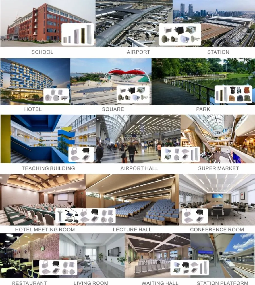 PA System Amplifier+Speaker+Microphone Meeting Wall Speaker with CE Public Address System