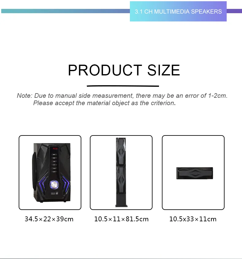 High Quality Powerful Bass Wooden Subwoofer Home Theater System MX-380