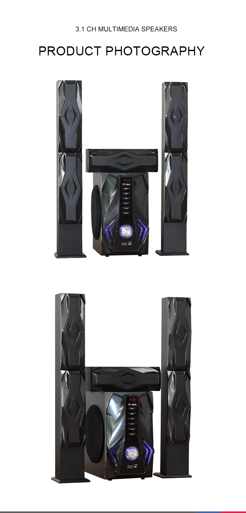 High Quality Powerful Bass Wooden Subwoofer Home Theater System MX-380