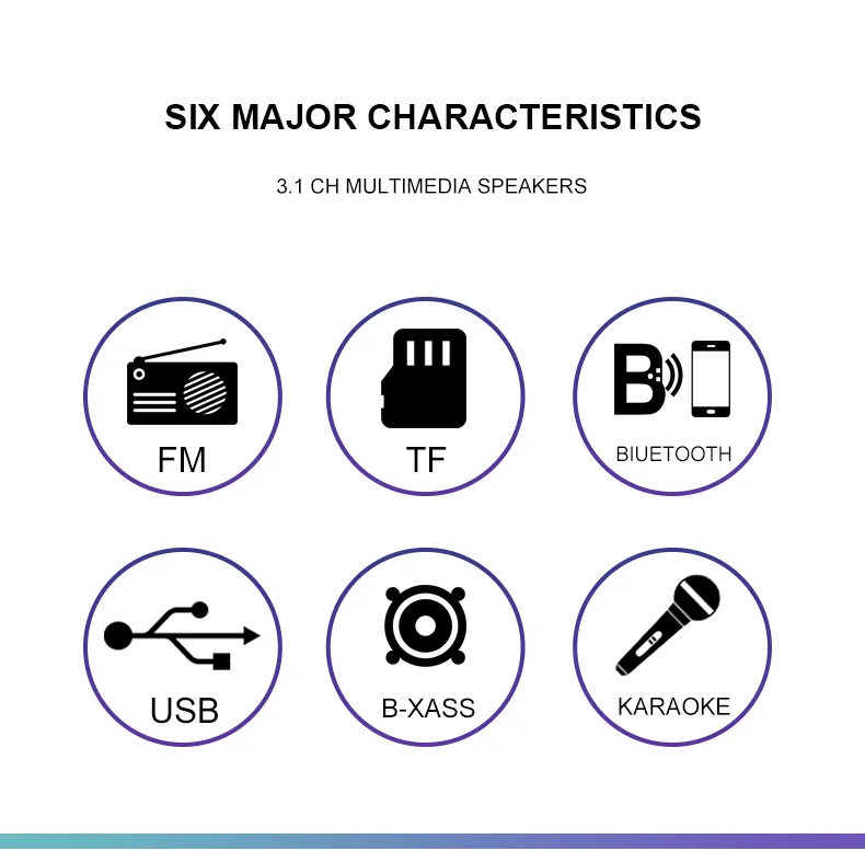 High Quality Powerful Bass Wooden Subwoofer Home Theater System MX-380