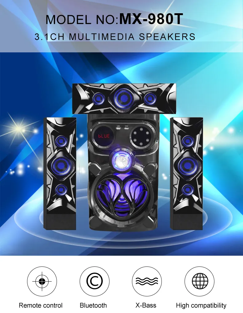 Wooden Sound System Home Theater Speaker MX-980T